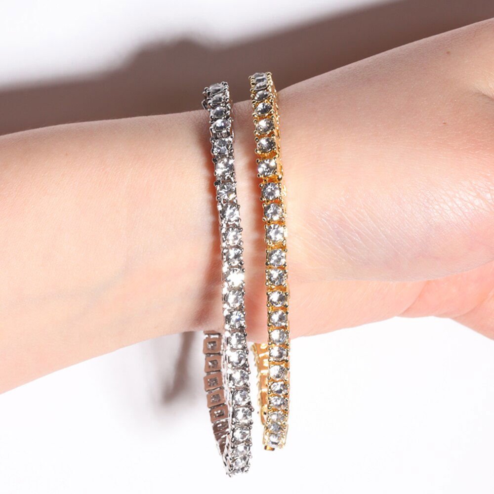 Tennis Bracelet and Watch Set - Silver - Velora Luxury Fashion