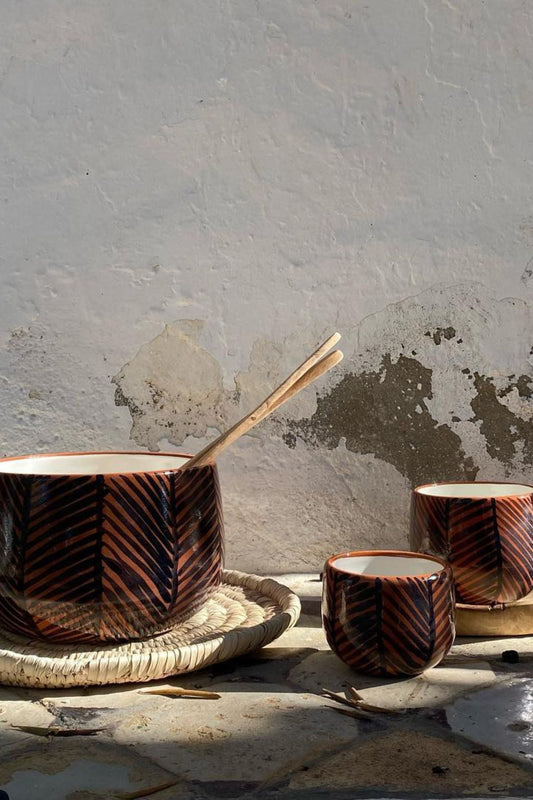 Terracotta Ceramic Serving Bowl Set of 3 - Velora Luxury Fashion