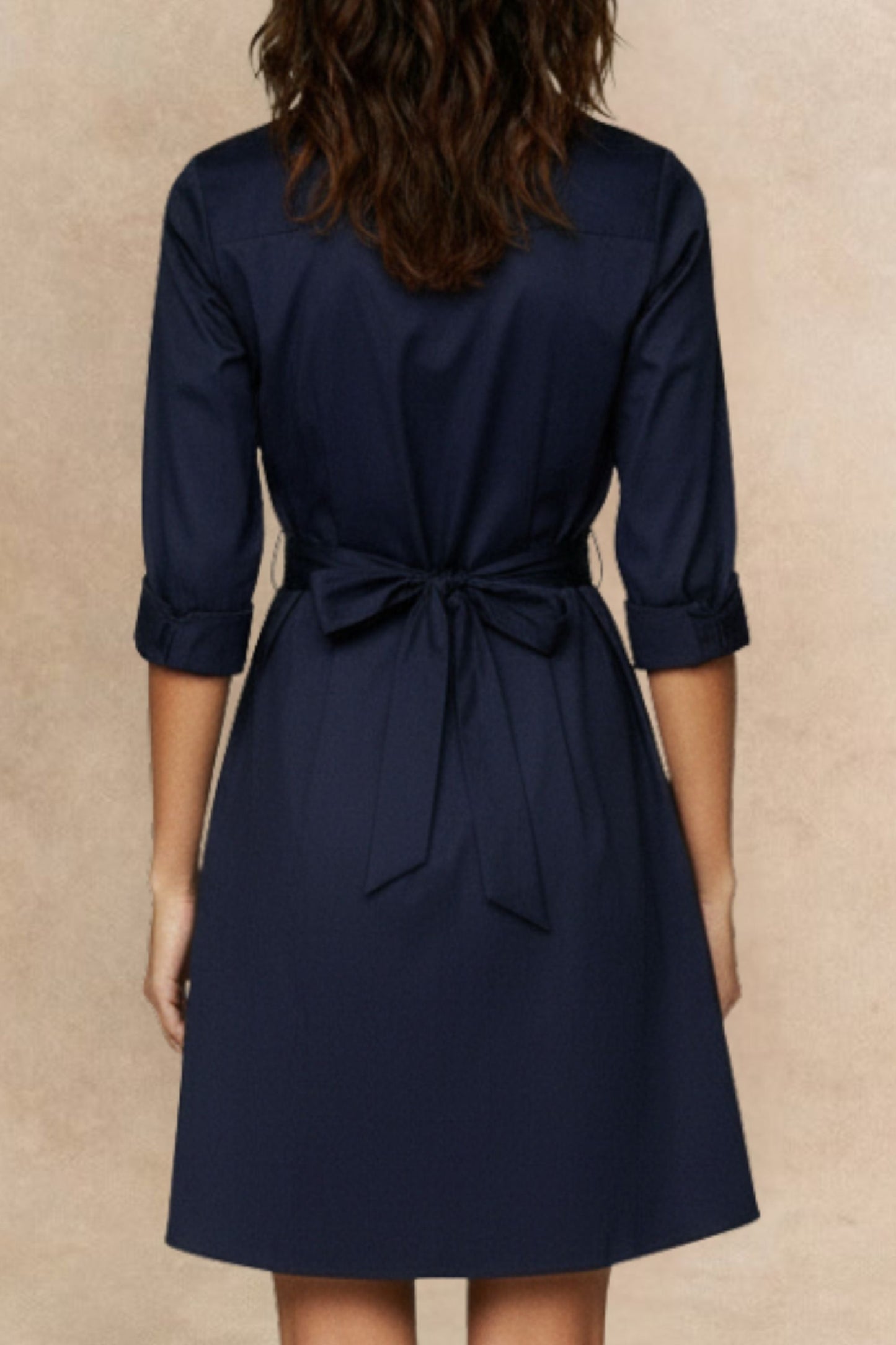Tessa Elegant Shirt Dress 3/4 Sleeve Buttons - Velora Luxury Fashion