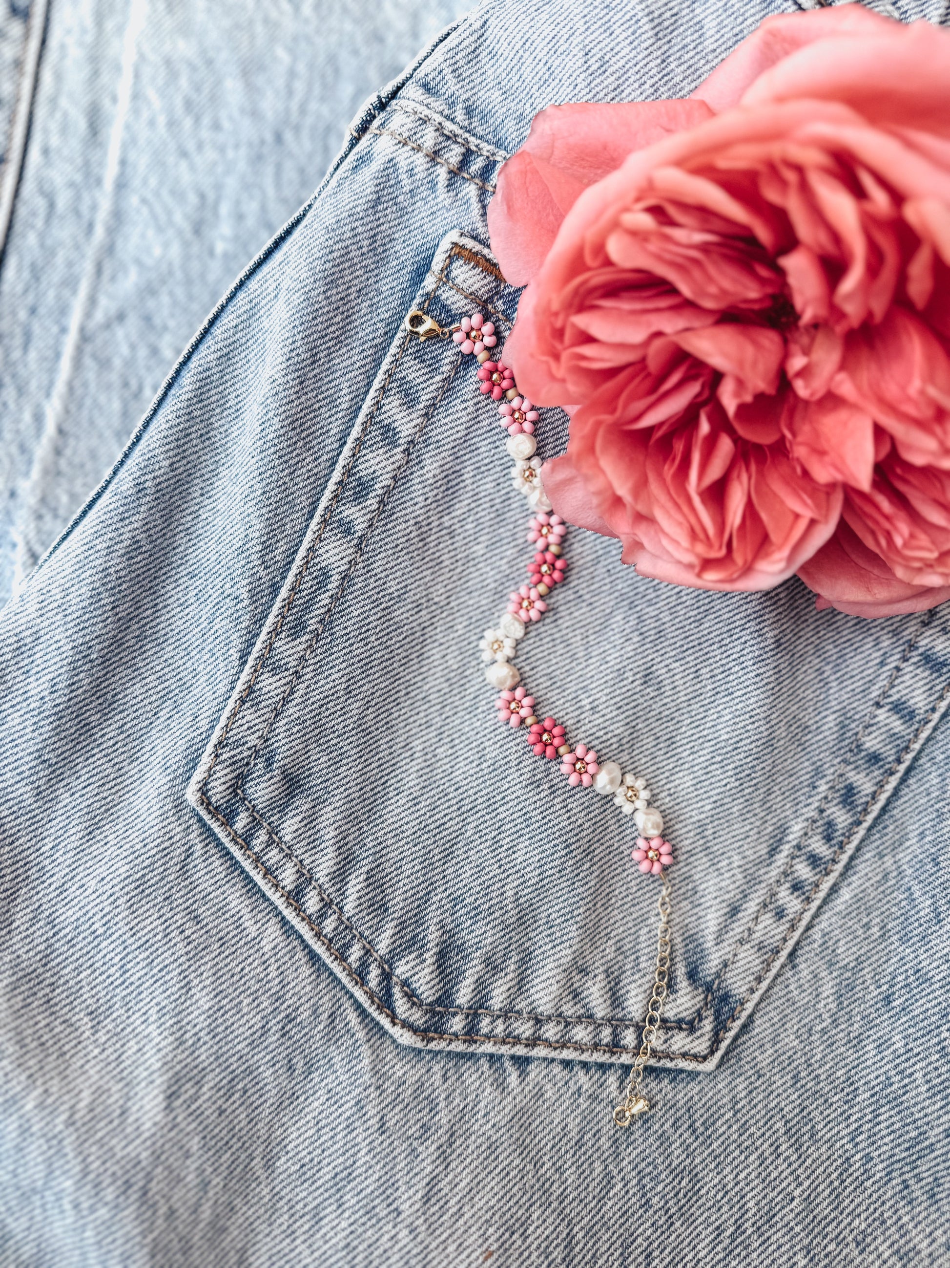 The Daisy Bracelet & Anklet in Frosé - Velora Luxury Fashion