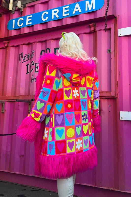 The Happy Daze Velvet Hooded Coat - Velora Luxury Fashion