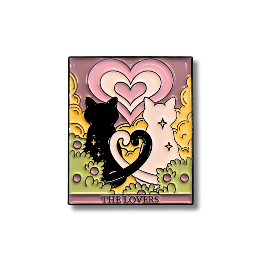 "The Lovers" Cat Tarot Card | Collectible Pin - Velora Luxury Fashion