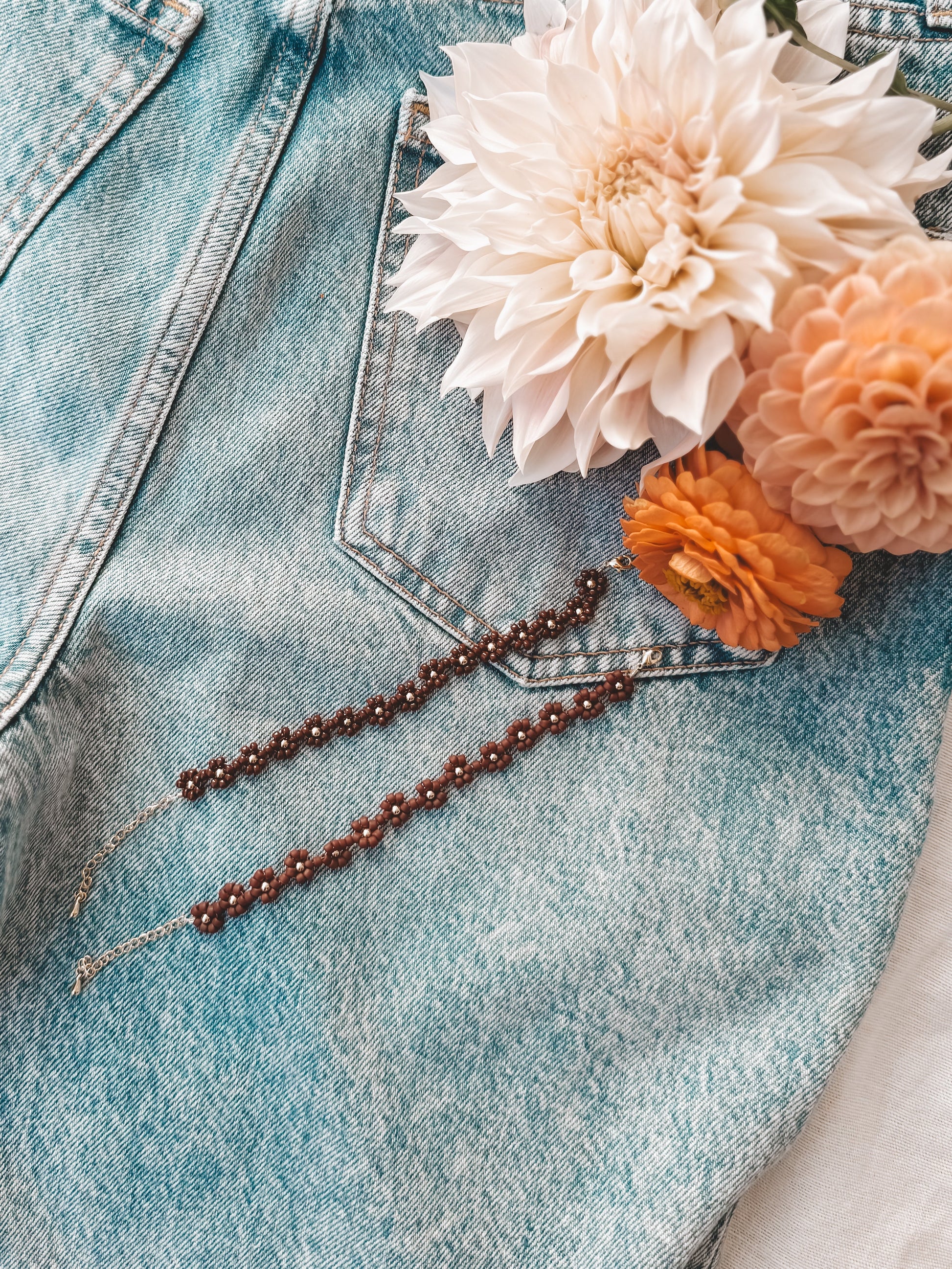 The Merlot Daisy Bracelet & Anklet - Velora Luxury Fashion