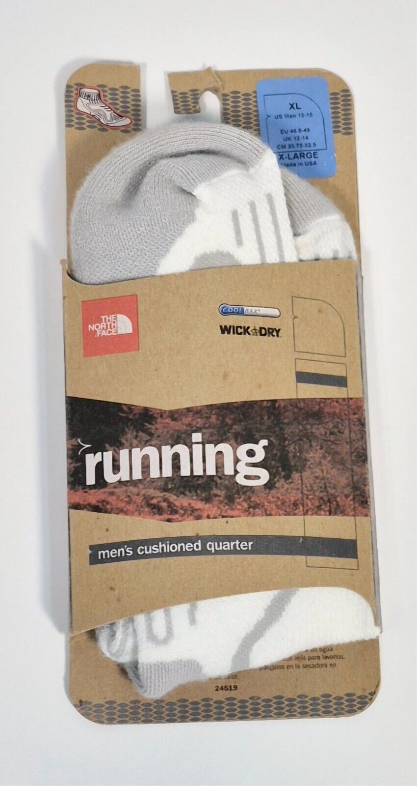 The North Face Men's Cushioned Running Quarter Height Socks Size: XL US 12-14 - Velora Luxury Fashion