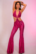 The Pink Sabrina Sequin Catsuit - Velora Luxury Fashion