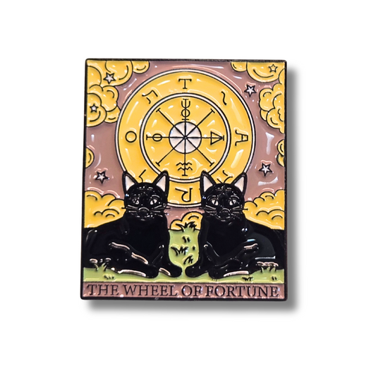 "The Wheel of Fortune" Cat Tarot Card | Collectible Pin - Velora Luxury Fashion