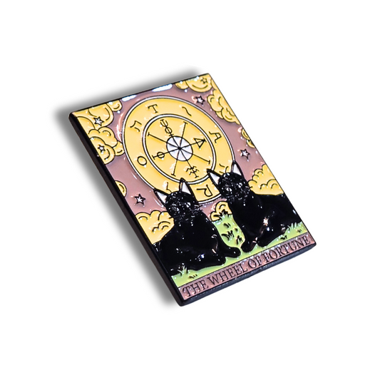 "The Wheel of Fortune" Cat Tarot Card | Collectible Pin - Velora Luxury Fashion