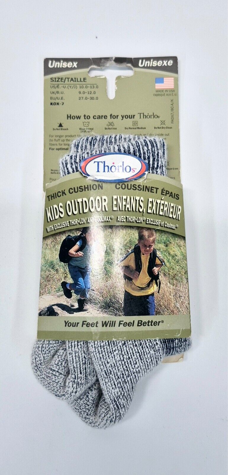 Thorlo's Kids Outdoor Thick Cushion Socks Size: 10 US Kids - Velora Luxury Fashion