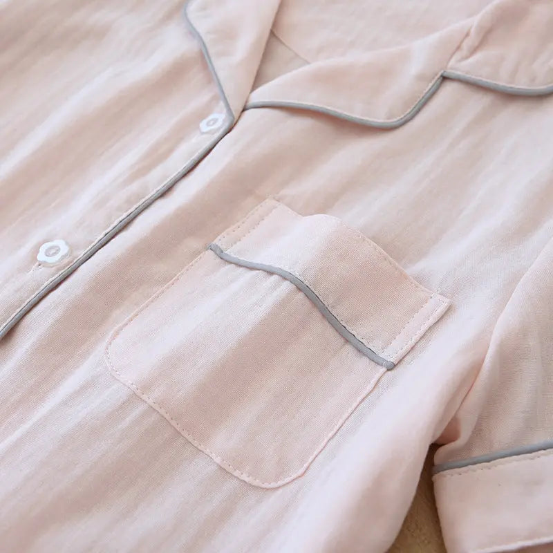 Three-piece Cotton Gauze Pajamas For Women EX-STOCK Canada