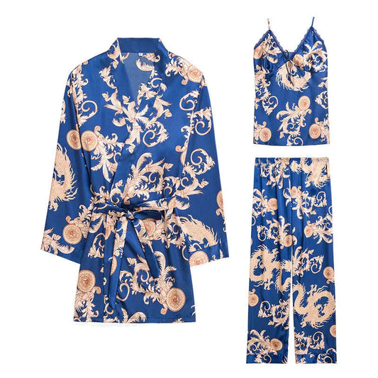 Three-piece silk pajamas for women EX-STOCK Canada