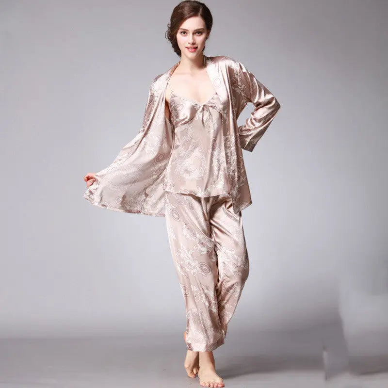 Three-piece silk pajamas for women EX-STOCK Canada