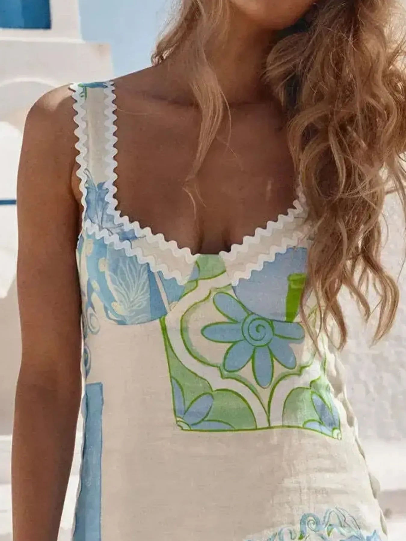 Tied Back Printed Maxi Dress - Velora Luxury Fashion