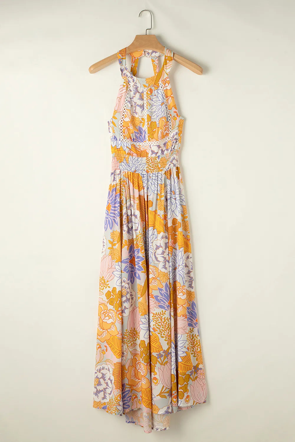 Tied Printed Grecian Sleeveless Maxi Dress - Velora Luxury Fashion