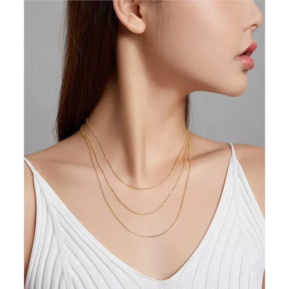 Timeless Elegance: 925 Sterling Silver Adjustable Necklace Chain For Women - Velora Luxury Fashion
