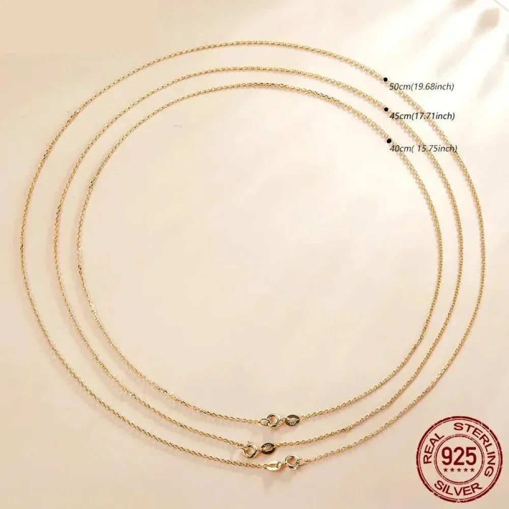 Timeless Elegance: 925 Sterling Silver Adjustable Necklace Chain For Women - Velora Luxury Fashion