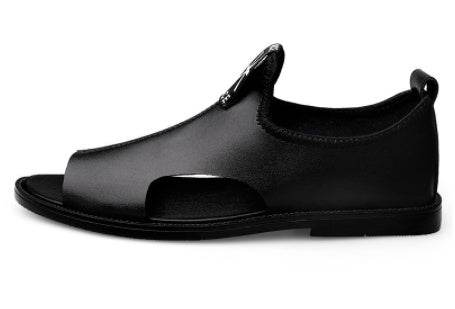 Toed First Layer Cowhide Sandals Men's Bag Heel Side Empty Leather Beach Non-slip Wear-resistant EX-STOCK Canada