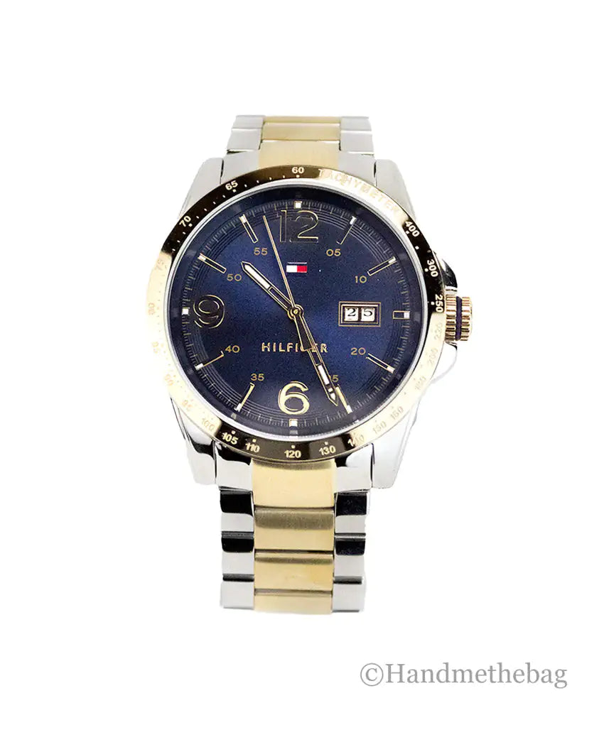 Tommy Hilfiger Ken Two-Tone Stainless Steel Navy Dial Watch - Velora Luxury Fashion