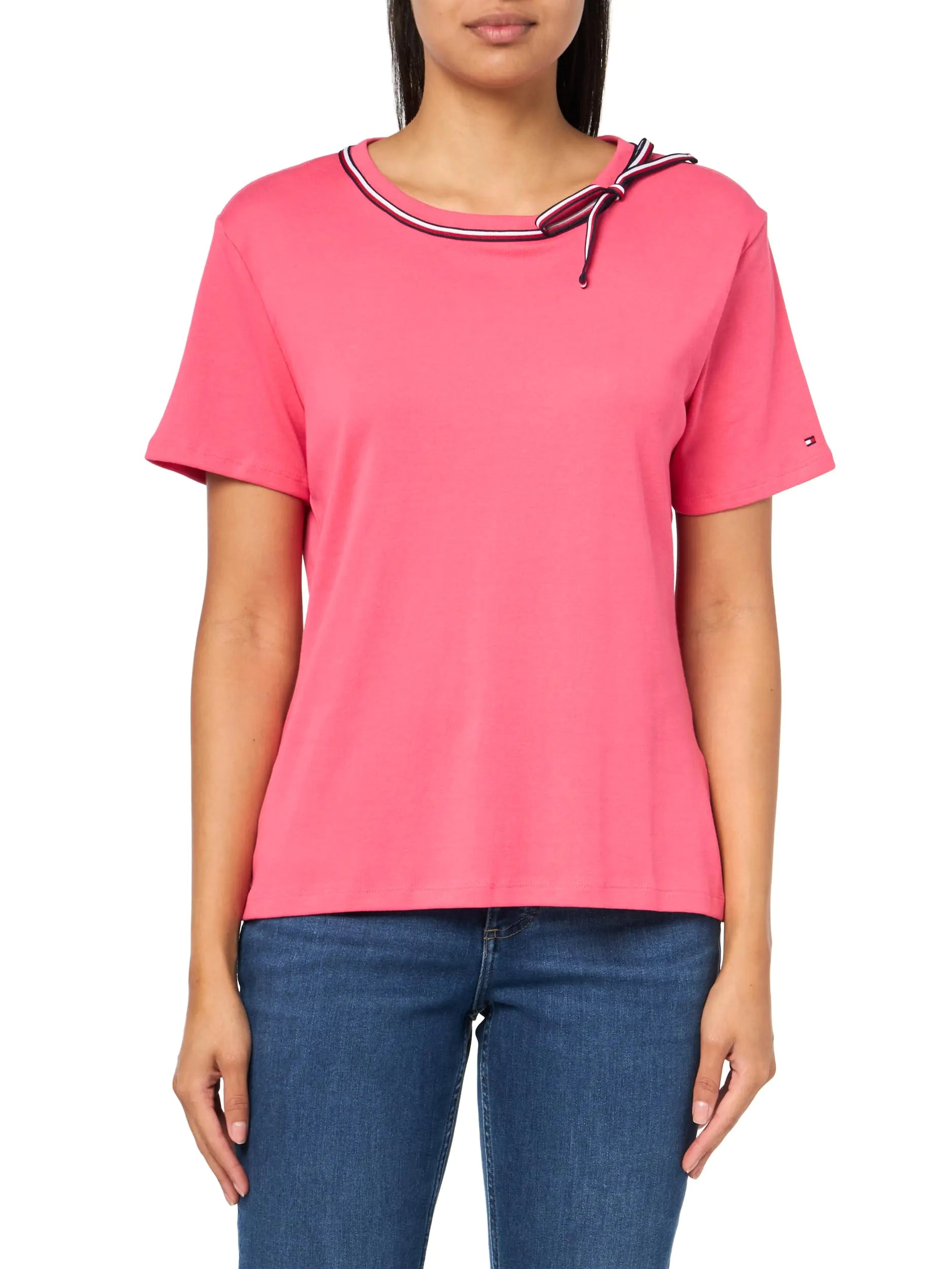 Tommy Hilfiger Womens Sportswear Global Tee Rosette Medium - Velora Luxury Fashion