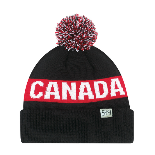 CANADA WOVEN LABEL POM-POM TOQUE - Velora