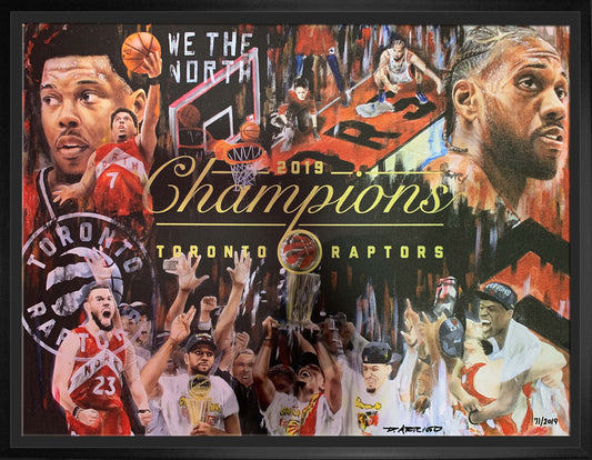 Toronto Raptors Framed Canvas 2019 Champs by Arrigo LE2019 - Velora Luxury Fashion