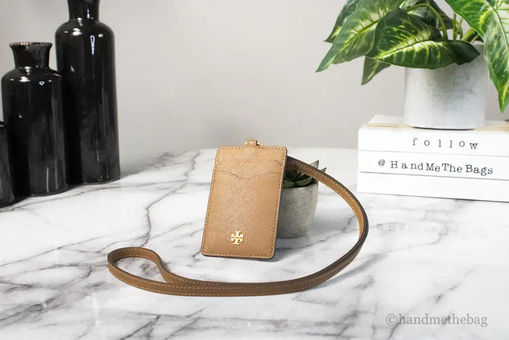 Tory Burch Emerson Moose Leather Necklace Lanyard Card Case - Velora Luxury Fashion