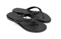 Tory Burch Everly Black Leather Chain Flip Flop Sandals - Velora Luxury Fashion