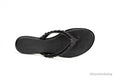 Tory Burch Everly Black Leather Chain Flip Flop Sandals - Velora Luxury Fashion