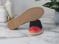 Tory Burch Recycled Canvas Navy Red Colorblock Espadrilles - Velora Luxury Fashion