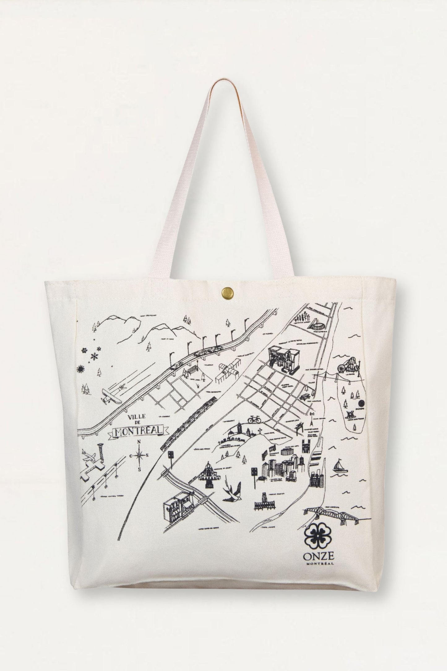 La Métropolitaine Montreal Canvas Tote Bag - Velora Luxury Fashion