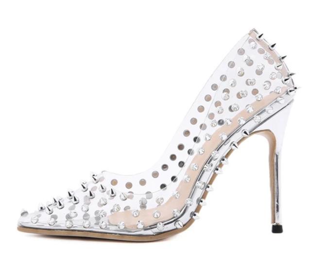 Transparent Spiked Stiletto - Velora Luxury Fashion