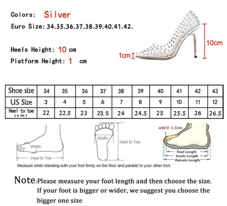 Transparent Spiked Stiletto - Velora Luxury Fashion