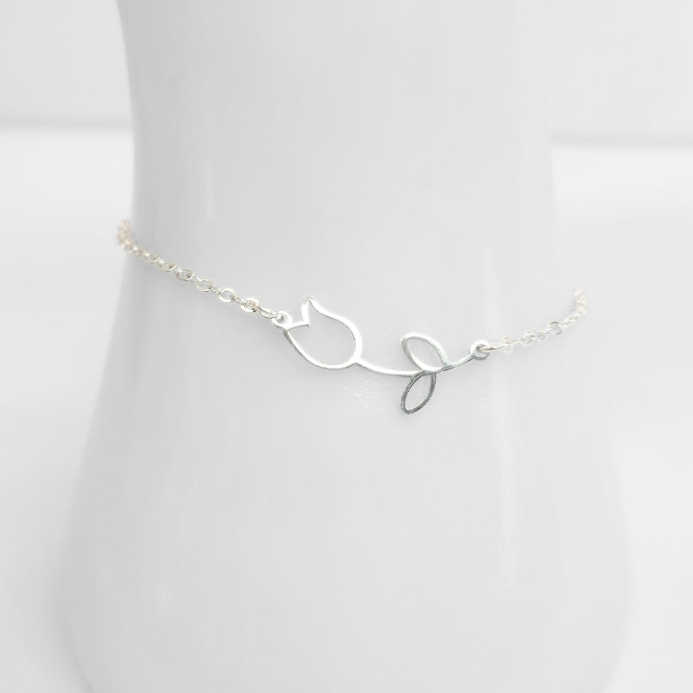 Tulip Anklet (Silver) - Velora
