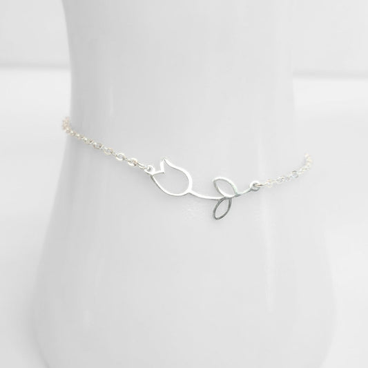 Tulip Anklet (Silver) - Velora