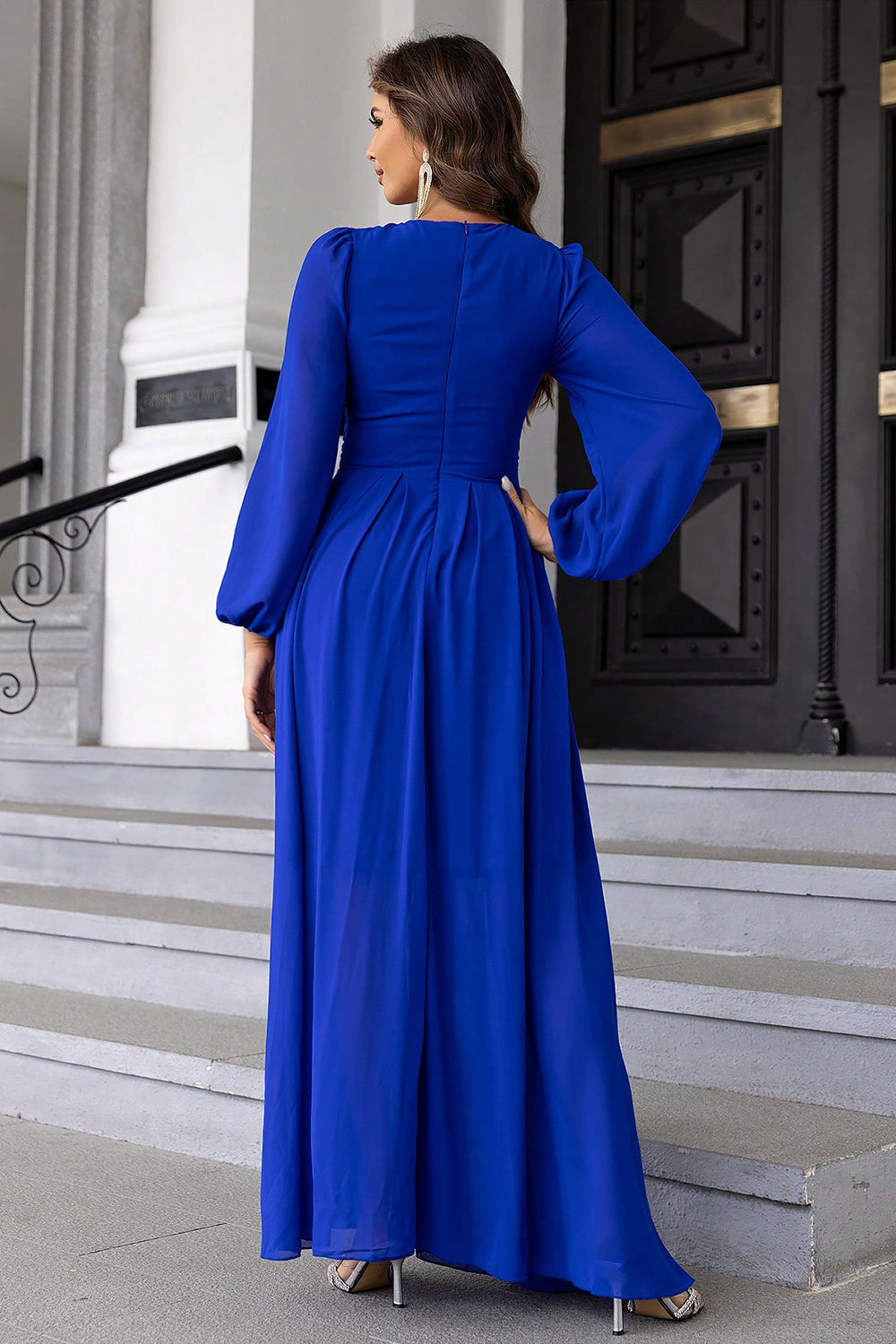Twist Front Cutout Long Sleeve Dress - Velora Luxury Fashion