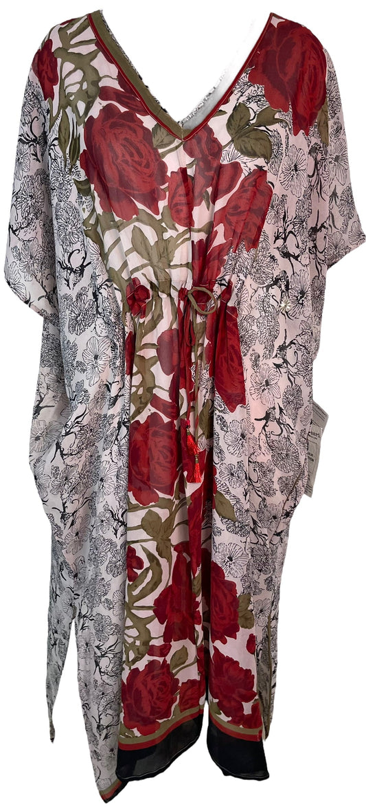 PRG6367 Sheer Avatar Pure Silk Maxi Kaftan - Velora