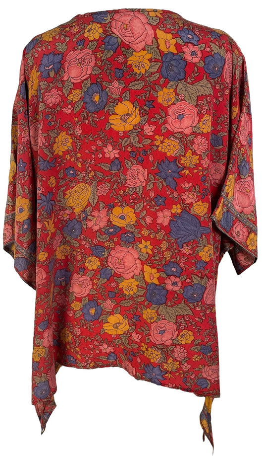 PRC7164 Avatar Pure Silk Long Tunic with Side Ties - Velora