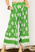 Umgee Floral Pleated Wide-Leg Pants - Velora Luxury Fashion