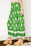 Umgee Floral Pleated Wide-Leg Pants - Velora Luxury Fashion