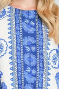 Umgee Full Size Floral Border Print Oversized Top Plus Size - Velora Luxury Fashion