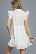 Umgee Ruffle Cap Sleeve Textured Mini Dress - Velora Luxury Fashion