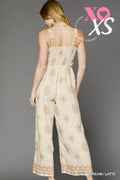 Umgee Smocked Printed Wide Leg Jumpsuit - Velora Luxury Fashion
