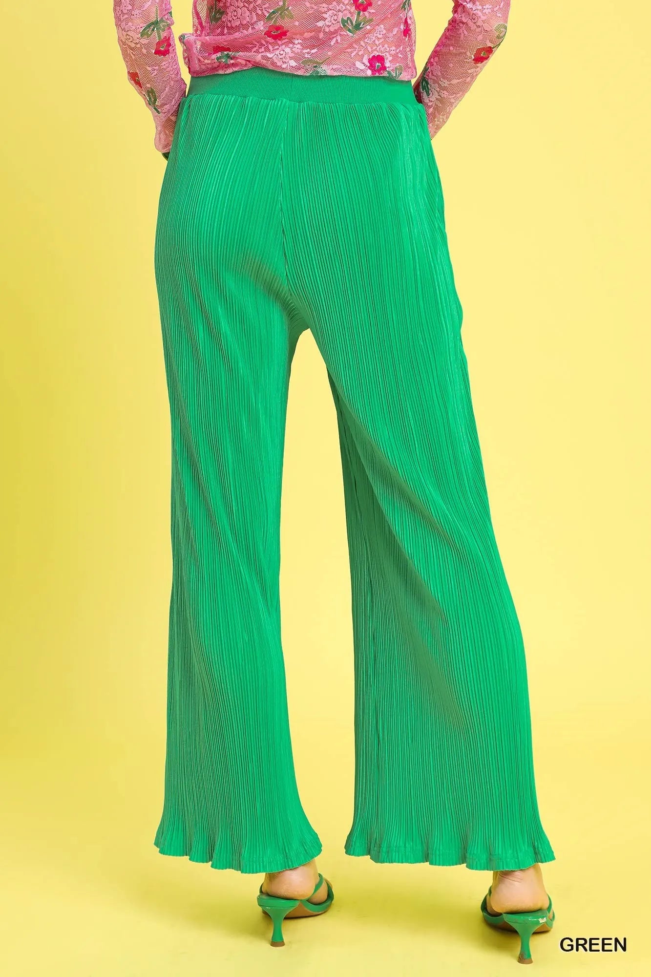 Umgee Wide Leg Textured Pants - Velora Luxury Fashion