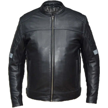 Unik International Men's Reflective Stripe Motorcycle Jacket - Velora Luxury Fashion