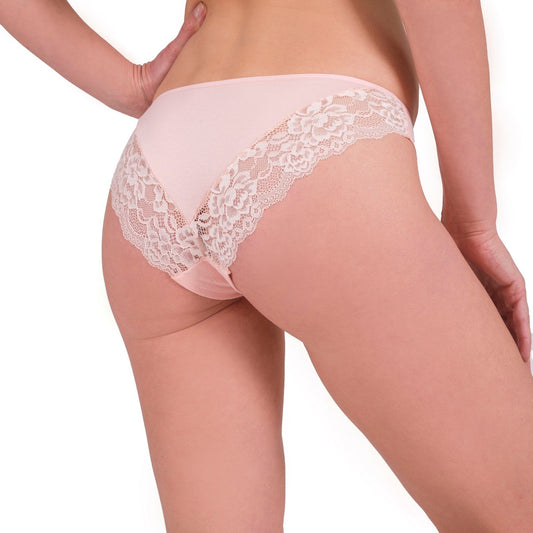 3-Pack Women’s Cotton Lace Back Panties – Soft Stretch Bikini Briefs with Elegant Trim - Velora