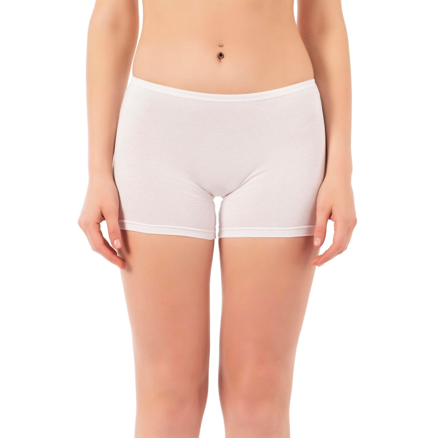 Women's Cotton Boxer Briefs 3-Pack – White, Nude & Black | Soft, Breathable, Full-Coverage Underwear - Velora