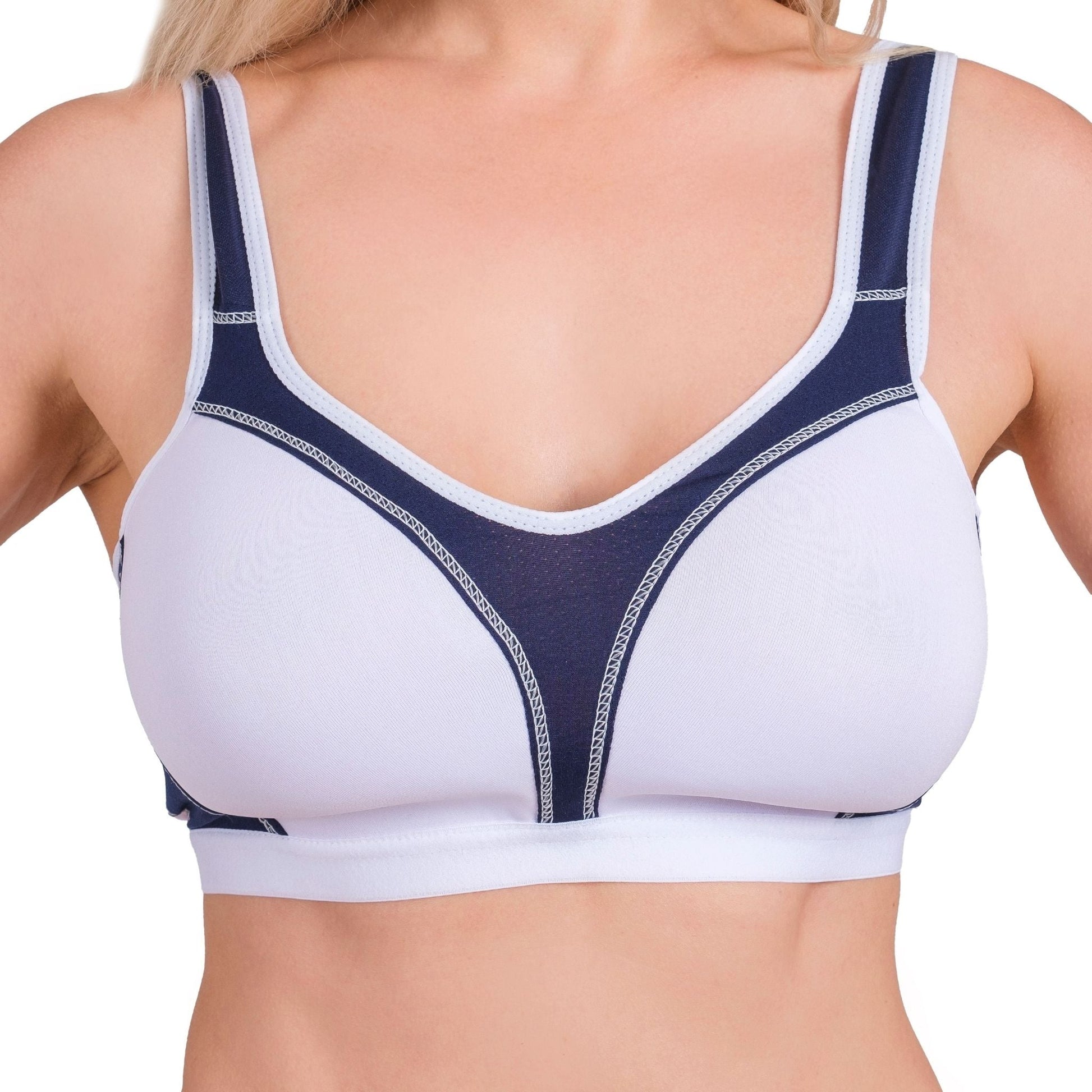 Women’s High-Impact Sports Bra – Breathable Mesh & Supportive Fit (Red, Black, Navy, White) - Velora