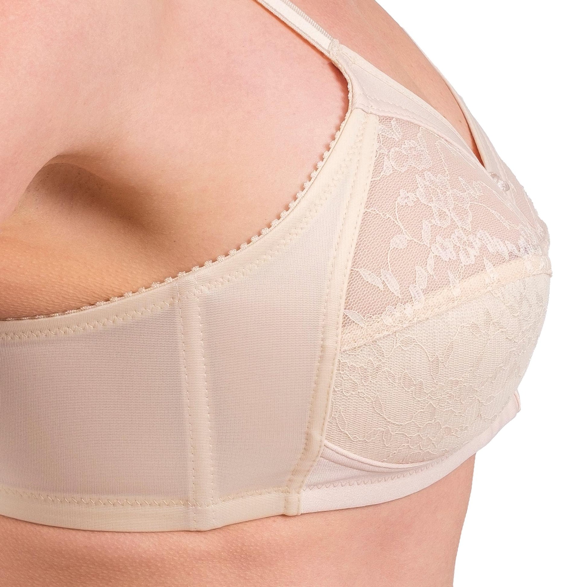 Women’s Full-Coverage Lace Bra – Wireless, Supportive & Breathable Lingerie (White, Black, Skin) - Velora