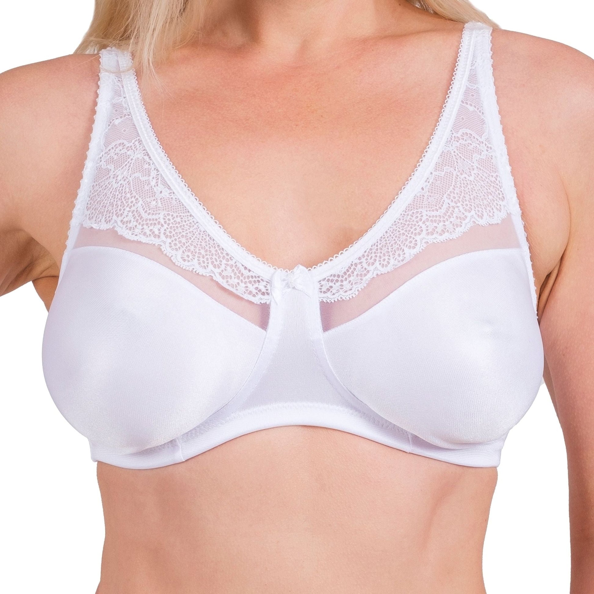 Wireless Full-Coverage Lace Bra – Lightweight, Breathable & Soft Support for Daily Comfort (White, Black, Skin) - Velora