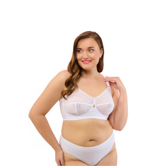 Full-Coverage Lace Bra for Women – Adjustable Straps, Wireless Support & Breathable Everyday Fit - Velora