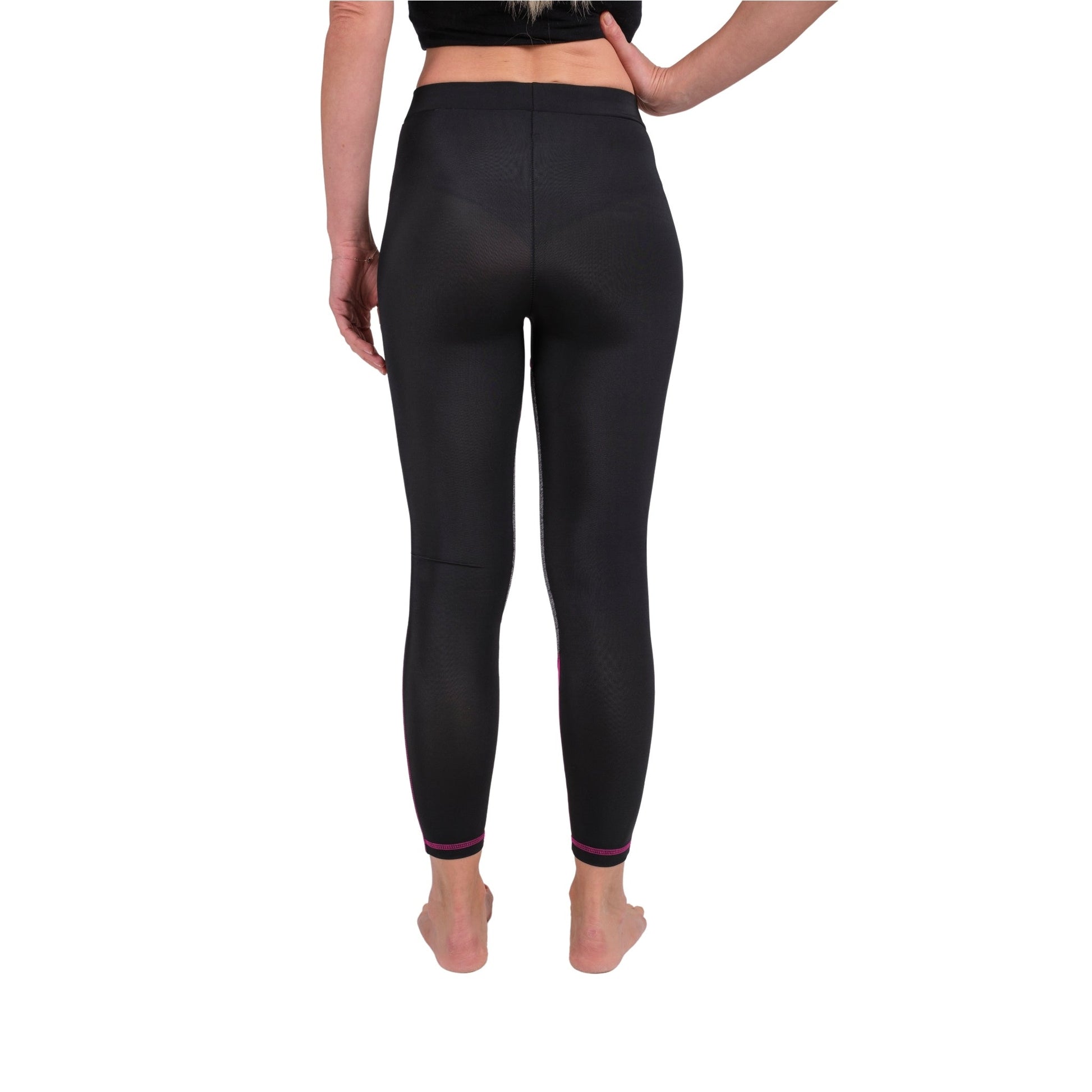TriTone Flex Fit Yoga Leggings – Charcoal, Black & Fuchsia - Velora